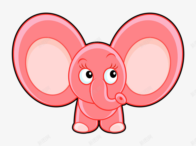 大耳朵小象png免抠素材_新图网 https://ixintu.com 卡通 大耳朵 粉红色 长鼻子