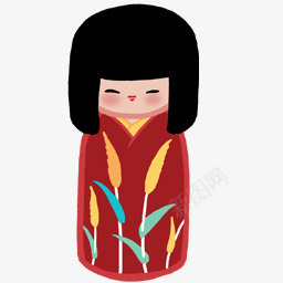 日本和服娃娃装饰png免抠素材_新图网 https://ixintu.com 和服 娃娃 日本 装饰