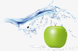 苹果水漆水花效果与青苹果高清图片