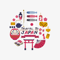 日本文化图标矢量可爱的日本文化图标高清图片