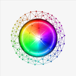 彩色科技唯美网状球体素材
