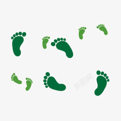 脚印地贴绿色脚印图矢量图高清图片