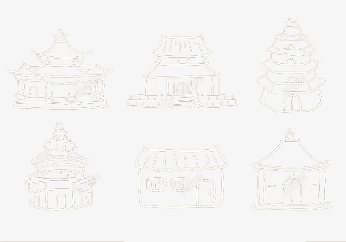 白色日本建筑图标png_新图网 https://ixintu.com 寺庙 建筑 扁平 文化 日本 白色