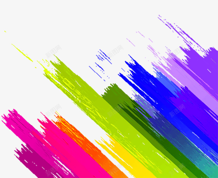 五彩颜色装饰png免抠素材_新图网 https://ixintu.com 创意图案 抽象 艺术 装饰