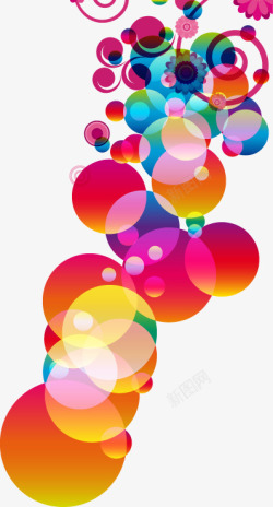 抽象彩色气球花边图案矢量图素材