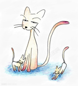 猫咪油画彩绘动物高清图片