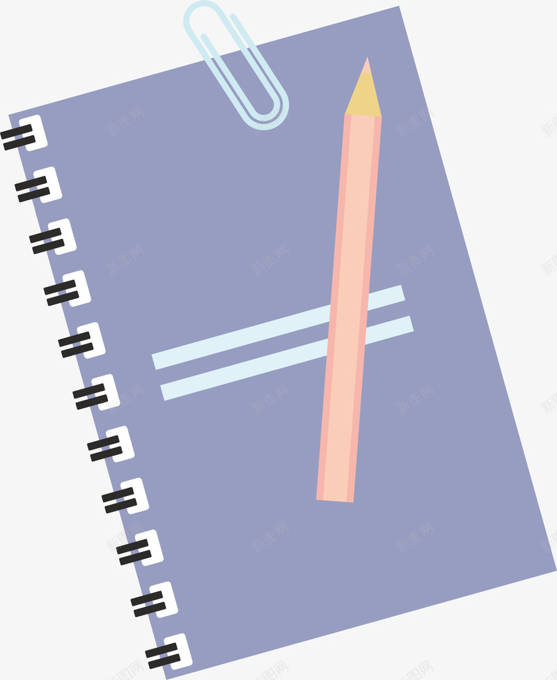紫色卡通铅笔笔记png免抠素材_新图网 https://ixintu.com 别针 学习 教育 本子 知识 笔记 装饰图案 铅笔