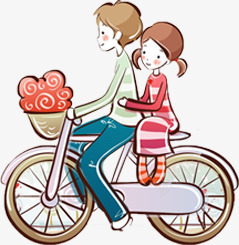 卡通可爱自行车七夕png免抠素材_新图网 https://ixintu.com 七夕 卡通 可爱 自行车
