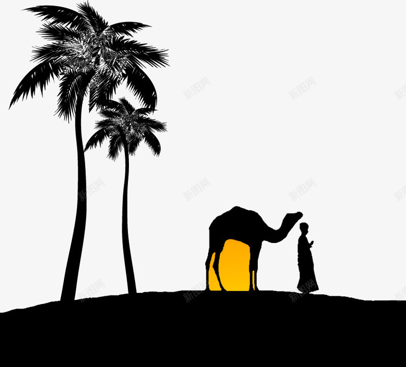 抽象骆驼人物树木图案矢量图ai免抠素材_新图网 https://ixintu.com 人物 抽象 树木图案 骆驼 矢量图