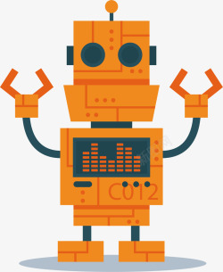 音乐机器人橘色音乐播放机器人矢量图高清图片