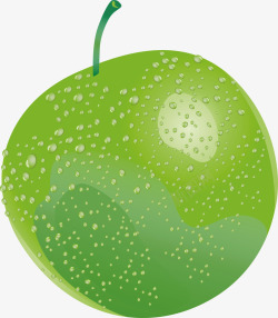 果皮绿色的青苹果矢量图高清图片