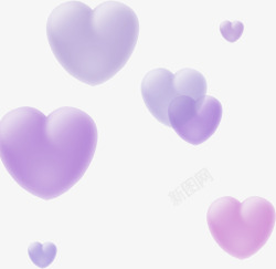 紫色心形背景七夕素材