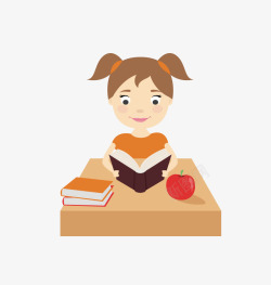 读书的孩子矢量图素材