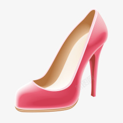 卡通粉红色女性高跟鞋矢量图素材