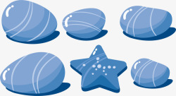 石头星星蓝色石头星星装饰图案矢量图高清图片
