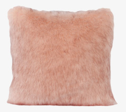 玫红毛茸茸的抱枕毛茸茸的粉色抱枕实物高清图片