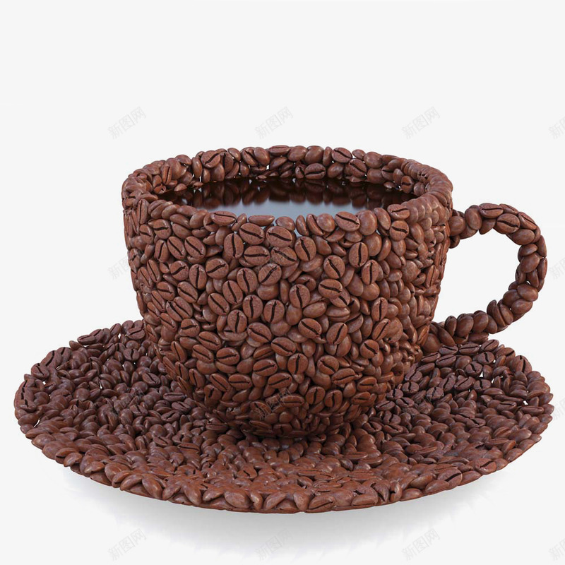 咖啡豆组合的杯子png免抠素材_新图网 https://ixintu.com 咖啡豆 咖啡豆抽象 咖啡豆组合的杯子 抽象杯子 杯子