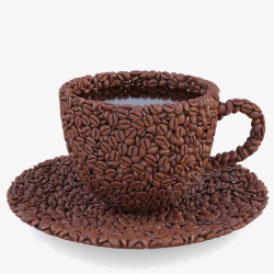 抽象咖啡咖啡豆组合的杯子高清图片