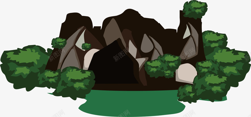 森林石洞png免抠素材_新图网 https://ixintu.com 岩石山洞 岩石洞穴 森林 石头山洞 石头洞穴 石洞