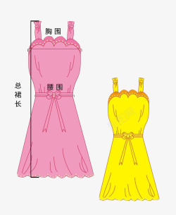 粉红色连衣裙连衣裙尺寸图高清图片