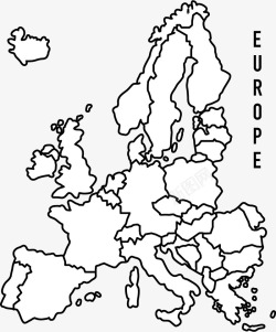 欧洲中部欧洲纯色矢量图高清图片