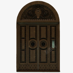 棕色欧式石头门棕色欧式拱形门高清图片