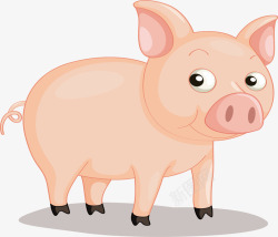 粉色的大猪矢量图素材