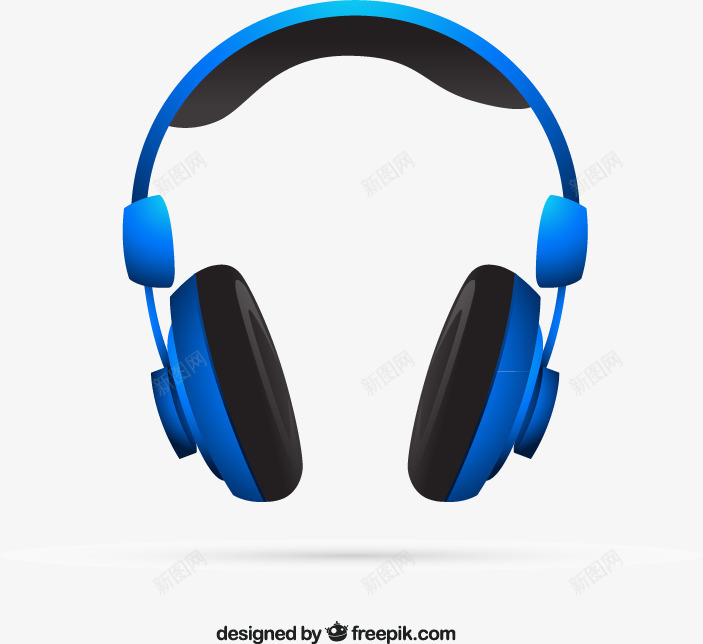 蓝色头戴式耳机png免抠素材_新图网 https://ixintu.com 音乐耳机头戴式无线耳机电子产品