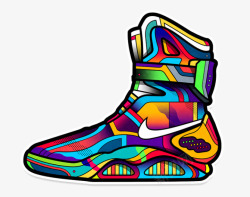 影响力彩色创意鞋子插画高清图片