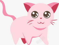 可爱粉红色小猫素材