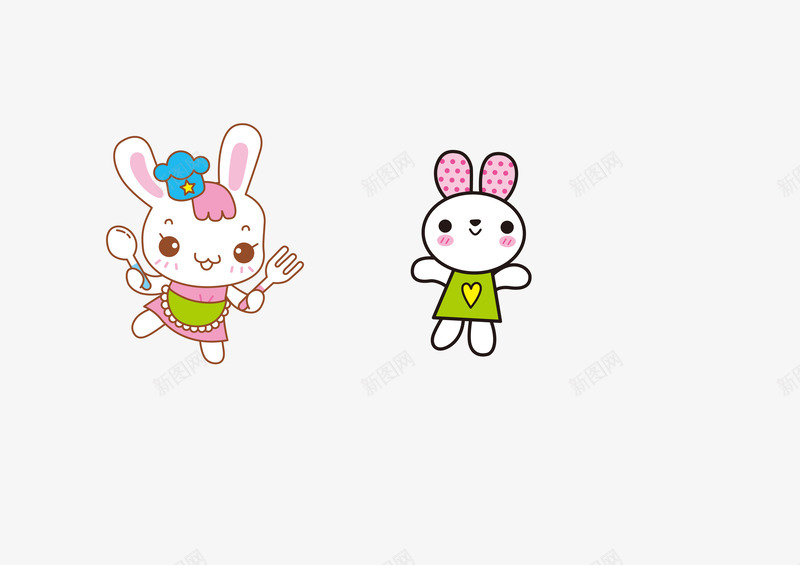 卡通可爱小动物psd免抠素材_新图网 https://ixintu.com 卡通 卡通可爱小动物素材下载 可爱 小兔子 粉红