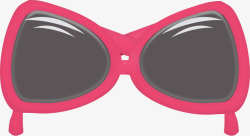 卡通眼镜粉红素材