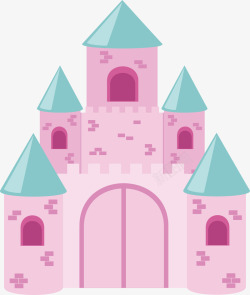魔法楼房化粉色城堡矢量图高清图片