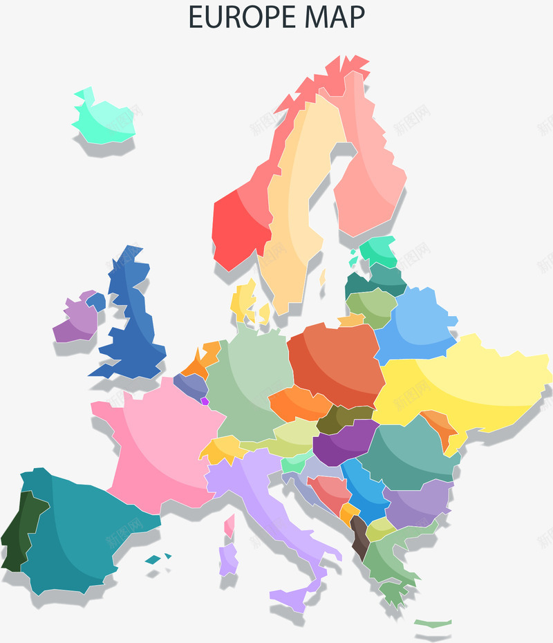 多彩彩色欧洲地图矢量图ai免抠素材_新图网 https://ixintu.com 地图 彩色地图 拼图地图 欧洲 欧洲地图 矢量png 矢量图 矢量拼接地图