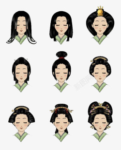 古代发髻日本古代女性发髻高清图片