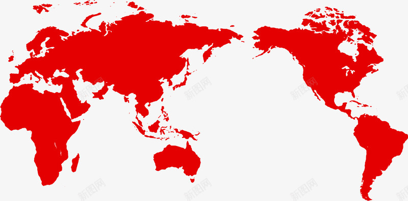 红色世界地图png免抠素材_新图网 https://ixintu.com 世界 地图 红色
