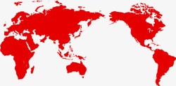 红色世界地图素材