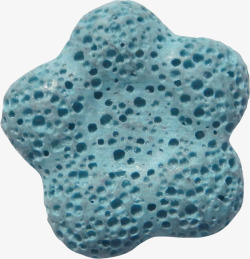 蓝色花型石头素材