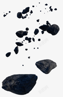 黑色石头透明主页素材