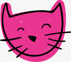 粉红色嘴巴粉红色猫咪头像高清图片