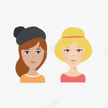 欧洲女性头像图标图标