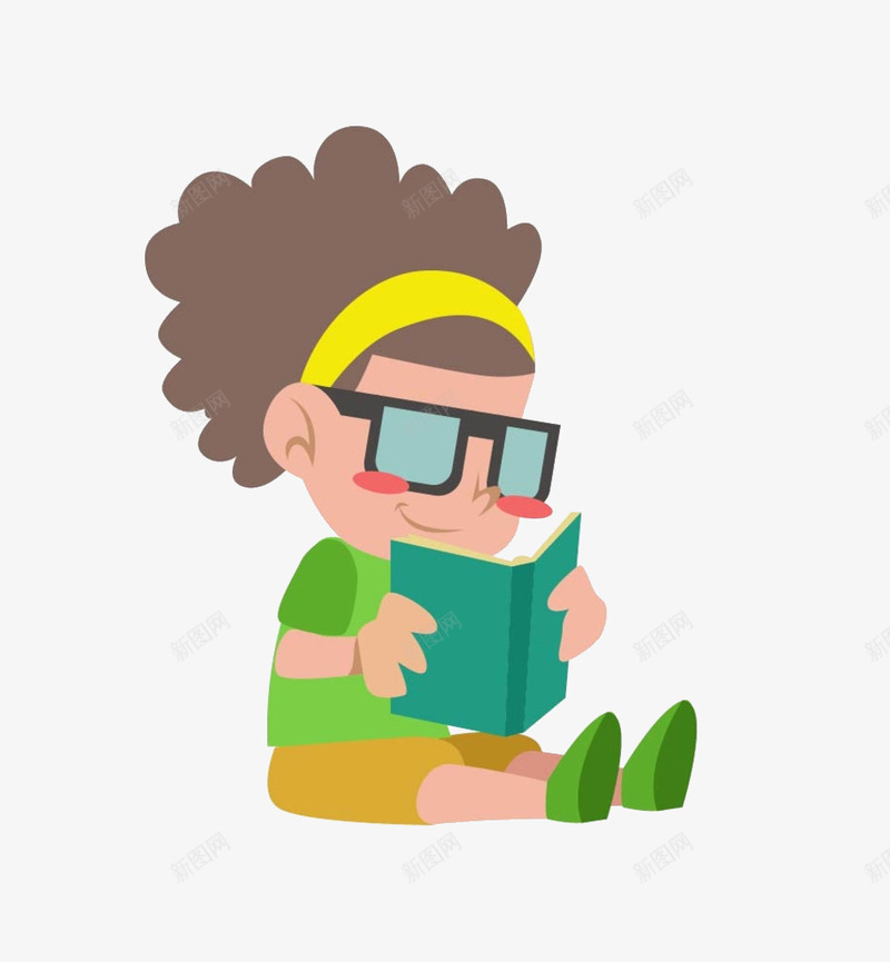 坐着看书的卡通女孩png免抠素材_新图网 https://ixintu.com 免抠 卡通人物 坐着的小朋友 坐着读书 学习知识 教育培训 看书剪影 看书阅读 读书学习