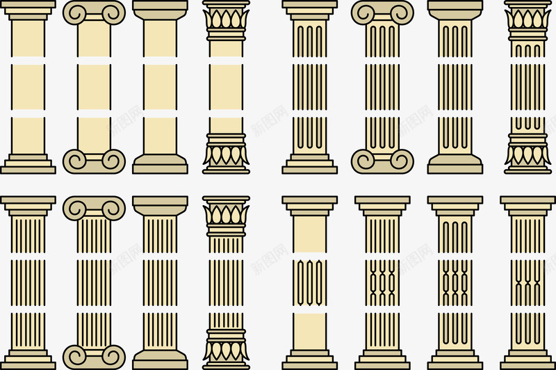 欧洲特色柱子矢量图ai免抠素材_新图网 https://ixintu.com 断层 柱子 欧洲 特色 矢量图
