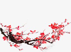天猫海报手绘涂鸦树枝梅花素材