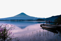 美丽乡村摄影图富士山日出高清图片