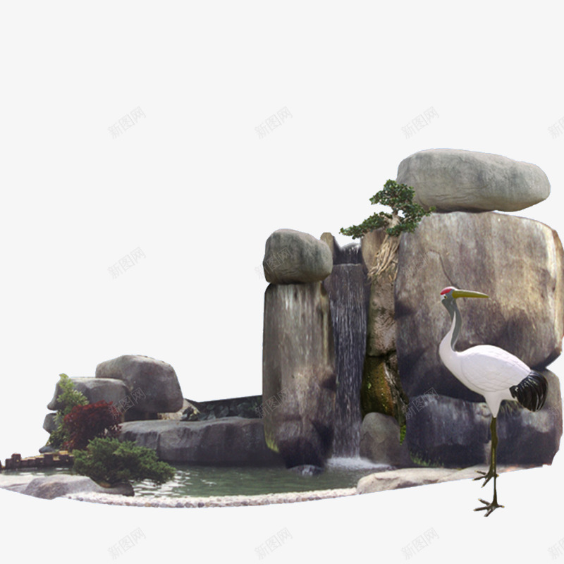 假山实景png免抠素材_新图网 https://ixintu.com 假山 假山园林素材 愿您设计 石头 鹤