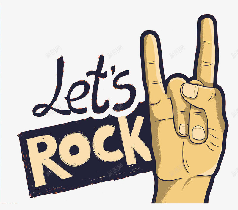 letsrock手势png免抠素材_新图网 https://ixintu.com rock 字体 手势 摇滚 音乐