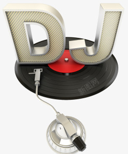 黑胶碟DJ音乐耳机高清图片