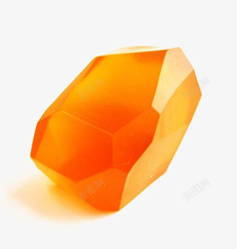 手绘橙色水晶png免抠素材_新图网 https://ixintu.com 手绘水晶 橙色 活动元素 石头