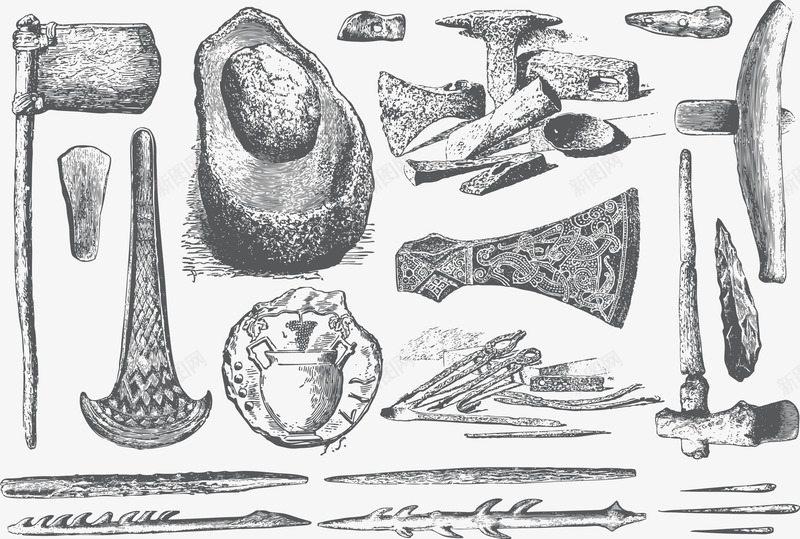 石器矢量图ai免抠素材_新图网 https://ixintu.com 石器 石头 矢量图